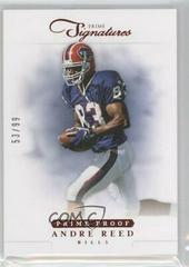 Andre Reed [Prime Proof Red] Football Cards 2012 Panini Prime Signatures Prices