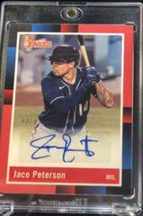 Jace Peterson [Red] #R88S-JP Baseball Cards 2022 Panini Donruss Retro 1988 Signatures Prices