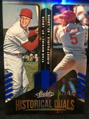 Albert Pujols, Stan Musial [Spectrum Blue] #HD-SA Baseball Cards 2022 Panini Absolute Historical Duals Prices