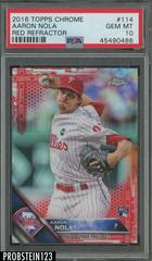 Aaron Nola [Red Refractor] #114 Baseball Cards 2016 Topps Chrome Prices