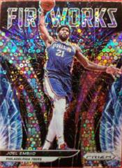 Joel Embiid [Fast Break] #13 Basketball Cards 2021 Panini Prizm Fireworks Prices