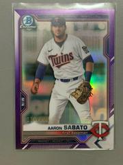 Aaron Sabato [Purple Refractor] #BDC-163 Baseball Cards 2021 Bowman Draft Chrome Prices