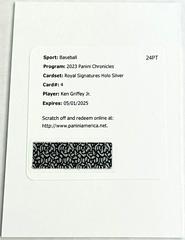 Ken Griffey Jr. [Silver] #RS-KGJ Baseball Cards 2023 Panini Chronicles Royal Signatures Prices