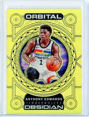 Anthony Edwards [Yellow Flood] #1 Basketball Cards 2022 Panini Obsidian Orbital Prices