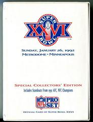 Super Bowl XXVI Football Cards 1992 Pro Set Prices