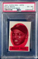 Willie Mays [Instruction Back] Baseball Cards 1963 Topps Peel Offs Prices
