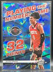 Jalen Green [Blue Ice] Basketball Cards 2021 Panini Contenders Optic Playing the Numbers Game Prices