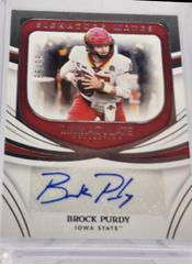 Brock Purdy #SM-BPU Football Cards 2022 Panini Immaculate Collegiate Signature Moves Prices