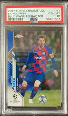 Lionel Messi [Blue Wave Refractor] Soccer Cards 2019 Topps Chrome UEFA Champions League Prices