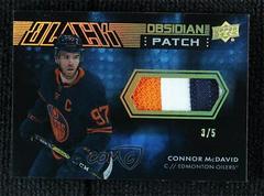 Connor McDavid [Gold Patch] Hockey Cards 2021 SPx UD Black Obsidian Jersey Prices