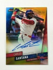 Carlos Santana [Gold Refractor] #FA-CSA Baseball Cards 2019 Topps Finest Autographs Prices