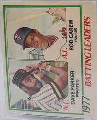Batting Leaders [D. Parker, R. Carew] #1 Baseball Cards 1978 O Pee Chee Prices