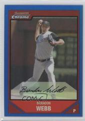 Brandon Webb [Orange Refractor] #81 Baseball Cards 2007 Bowman Chrome Prices