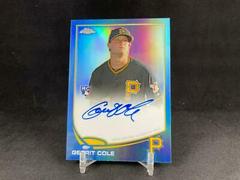Gerrit Cole [Blue Refractor] #GC Baseball Cards 2013 Topps Chrome Rookie Autograph Prices