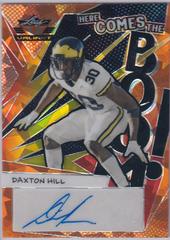 Daxton Hill [Crystal Orange ] #HB-DH1 Football Cards 2022 Leaf Valiant Autographs Here Comes the Boom Prices