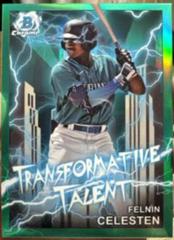Felnin Celesten [Green] Baseball Cards 2023 Bowman Draft Transformative Talent Prices