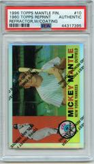 1960 Topps Reprint [Refractor,w/ Coating] #10 Baseball Cards 1996 Topps Mantle Finest Prices