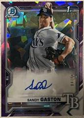 Sandy Gaston [Purple Refractor] #BSPA-SG Baseball Cards 2021 Bowman Sapphire Autographs Prices
