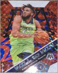 Karl Anthony Towns Reactive Blue Basketball Cards 2019 Panini Mosaic Will to Win Prices