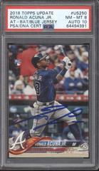 Ronald Acuna Jr. [Red and Blue Shirt Autograph] #US250 Baseball Cards 2018 Topps Update Prices