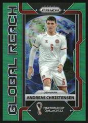 Andreas Christensen [Green] Soccer Cards 2022 Panini Prizm World Cup Global Reach Prices