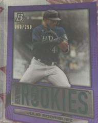 Julio Rodriguez [Purple] #RR-17 Baseball Cards 2022 Bowman Platinum Renowned Rookies Prices