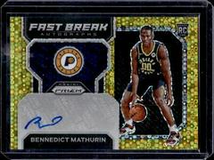 Bennedict Mathurin [Gold] #FBR-BMP Basketball Cards 2022 Panini Prizm Fast Break Rookie Autographs Prices