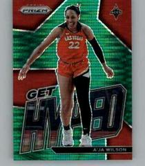 A'ja Wilson [Green Pulsar] #7 Basketball Cards 2023 Panini Prizm WNBA Get Hyped Prices