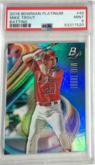 Mike Trout [Batting Blue] #49 Baseball Cards 2018 Bowman Platinum Prices