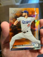 Clayton Kershaw [Orange] #34 Baseball Cards 2019 Bowman Platinum Prices