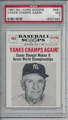Yanks Champs Again! #461 Baseball Cards 1961 NU Card Scoops Prices