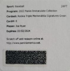 Joe Ryan [Patch Autograph Green] #124 Baseball Cards 2022 Panini Immaculate Prices