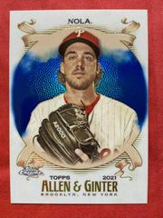 Aaron Nola [Blue Refractor] #215 Baseball Cards 2021 Topps Allen & Ginter Chrome Prices