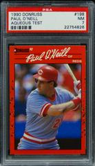 Paul O'Neill #198 Baseball Cards 1990 Donruss Aqueous Test Prices