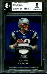 Tom Brady [Jersey Blue] #52 Football Cards 2008 Bowman Sterling Prices