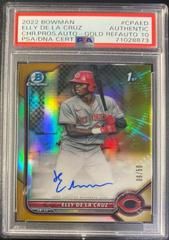 Elly De LA Cruz [Gold Refractor] #CPA-ED Baseball Cards 2022 Bowman Chrome Prospect Autographs Prices