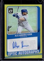 Alejandro Kirk [Gold] Baseball Cards 2021 Panini Donruss Optic Autographs Prices
