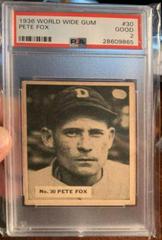 Pete Fox Baseball Cards 1936 World Wide Gum Prices