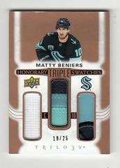 Matty Beniers Hockey Cards 2022 Upper Deck Trilogy Honorary Triple Swatches Prices