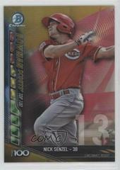 Nick Senzel [Gold Refractor] Baseball Cards 2017 Bowman Scouts' Top 100 Prices