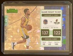 Stephen Curry [Green Ice] Basketball Cards 2021 Panini Contenders Game Night Ticket Prices