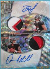 Drake London, Desmond Ridder [Wave] Football Cards 2022 Panini Spectra Dual Patch Autographs Prices