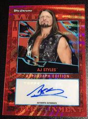 AJ Styles [Red Refractor] Wrestling Cards 2021 Topps Chrome WWE Autographs Prices