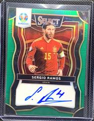 Sergio Ramos [Green Prizm] #SI-SR Soccer Cards 2020 Panini Select UEFA Euro Signatures Prices