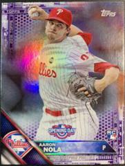 Aaron Nola [Purple Foil] #OD-70 Baseball Cards 2016 Topps Opening Day Prices