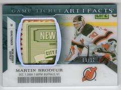 Martin Brodeur Hockey Cards 2022 Upper Deck Artifacts Game Ticket Prices