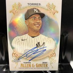 Gleyber Torres [Orange Refractor] #AGA-GT Baseball Cards 2021 Topps Allen & Ginter Chrome Autographs Prices