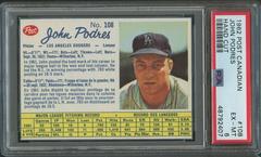 John Podres [Hand Cut] #108 Baseball Cards 1962 Post Canadian Prices