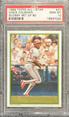 Vince Coleman #21 Baseball Cards 1986 Topps All Star Glossy Set of 60 Prices