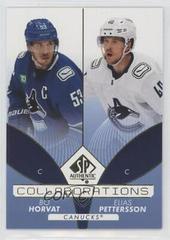 Bo Horvat, Elias Pettersson [Blue] Hockey Cards 2022 SP Authentic Collaborations Prices